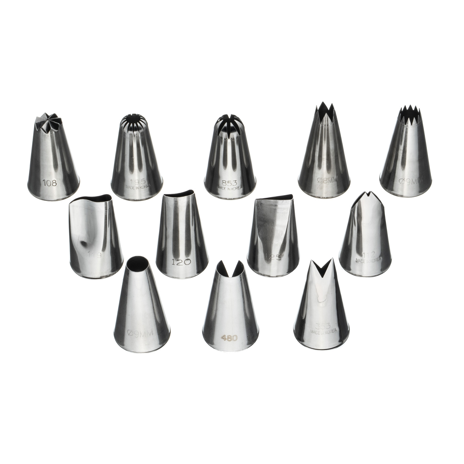 Набор кондитерских насадок 12 шт нерж. для декора тортов, пирожных и других конд. изделий /1/ АКЦИЯ