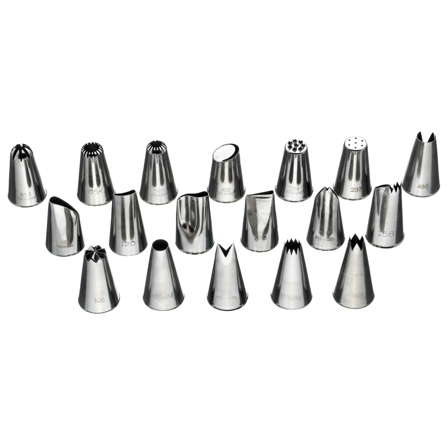 Набор кондитерских насадок 18 шт нерж. для декора тортов, пирожных и других конд. изделий №2 /1/ АКЦИЯ