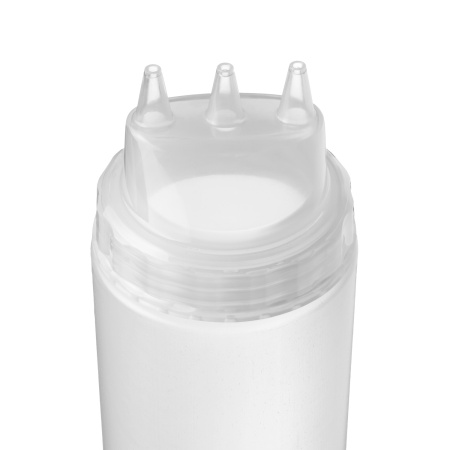 Емкость для соуса  500 мл. d=70 мм. h=200 мм. 3 носика, широкая  прозрачная GP /1/48/