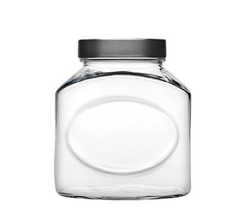 Банка для сыпучих прод. 1500 мл. 150*100*160 мм. с метал. крышкой /1/6/180/ АКЦИЯ