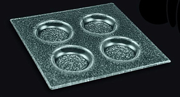 Менажница 4-х секц. 200*200 мм. ячейка 60*60*10 мм. стекло 3D  /1/10/ АКЦИЯ
