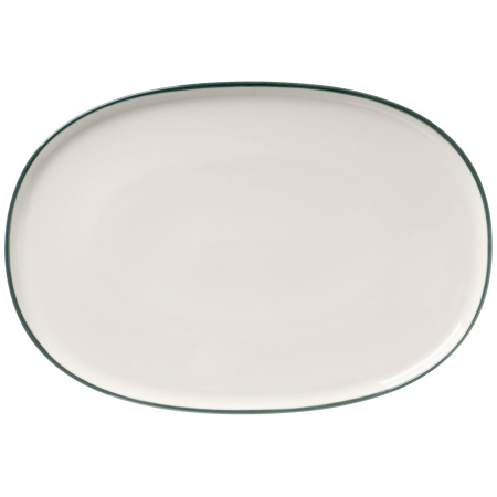 Блюдо овальное 340*230 мм. Линеа Зеленый, форма Хюгге Bonna /1/6/534/
