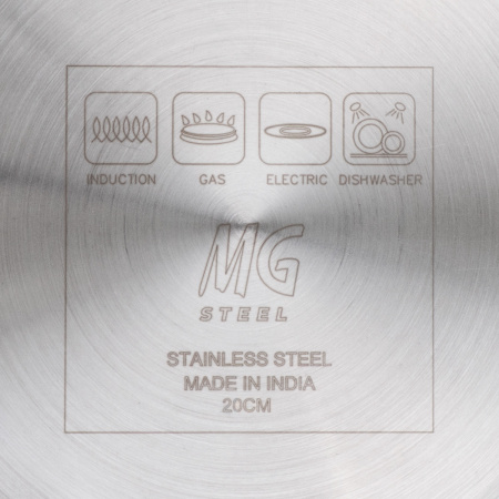 Сотейник  3,0 л. нерж. d=20 см. h=9 см. б/кр (индукция)(кр. 79197) MGsteel /1/ АКЦИЯ
