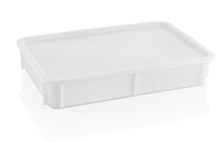 Контейнер для теста 600*400*100 мм. (-20/+70℃) прямой, сплошной, мороз-кий, белый полиэт.(крышка 76803) GP /1/6/