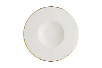 Тарелка для пасты d=300 мм.  360 мл. Золотая линия, форма Нит, тонкий край Bonna /1/6/
