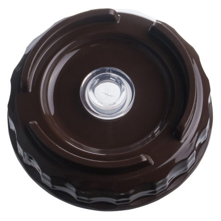 Емкость для соуса 1000 мл. d=75 мм. h=257 мм. c 2 крышками, с силик. носик. широкая прозрачная, крышки коричневые GP /1/96/ ВДОХНОВЕНИЕ