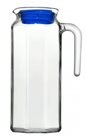 Кувшин 1 л. d=92 мм. h=220 мм. с голубой крышкой Кошем /6/288/