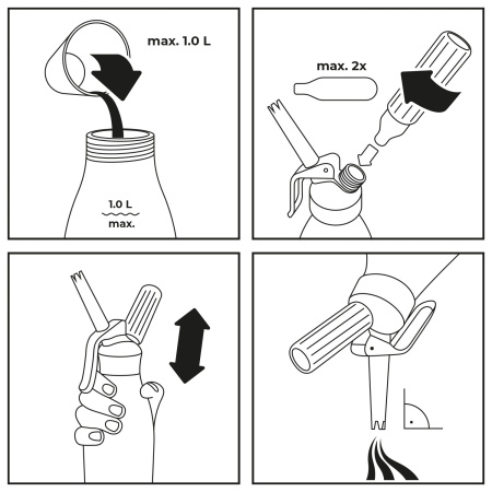 Сифон (кремер) для взбивания сливок 1,0 л. алюм./пластик MasterWhip /1/252/