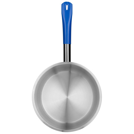 Сотейник  5,0 л. нерж. d=24 см. h=11 см. б/кр (индукция)(кр. 79198) синяя ручка винил. MGsteel /1/ АКЦИЯ