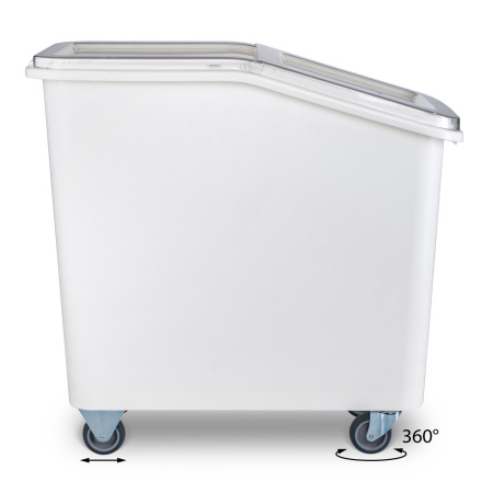 Контейнер для сыпучих продуктов  82 л 340*720*710 мм. (-40°C /+70°C) п/п на колесах, с совком, белый GP /1/4/