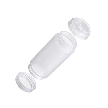 Емкость для соуса  500 мл. d=70 мм. h=166 мм. с 2 крышками, с силик. носик. широкая прозрачная, крышки прозрачные GP /1/96/ ВДОХНОВЕНИЕ