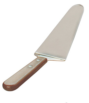 Лопатка 26 см. изогнутая раб. часть 12,5*6 см. нерж. с дерев. ручкой MGsteel /1/144/ АКЦИЯ