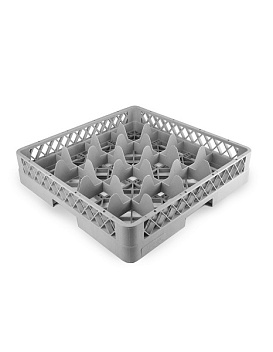 Кассета для бокалов 500*510*100 мм. 16 ячеек 115*115*90 мм. серая п/п /1/6/