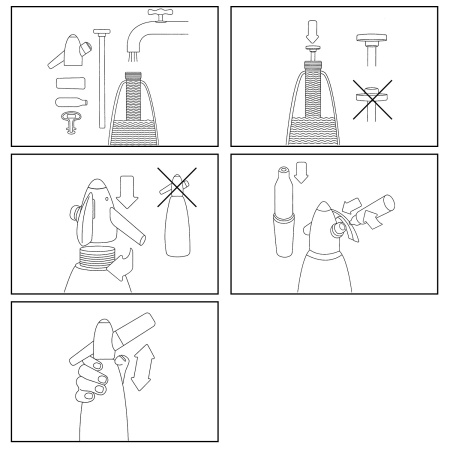 Сифон для газирования воды 1,0 л. алюм./пластик MasterWhip /1/252/