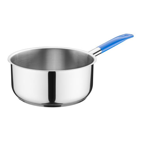 Сотейник  5,0 л. нерж. d=24 см. h=11 см. б/кр (индукция)(кр. 79198) синяя ручка винил. MGsteel /1/ АКЦИЯ