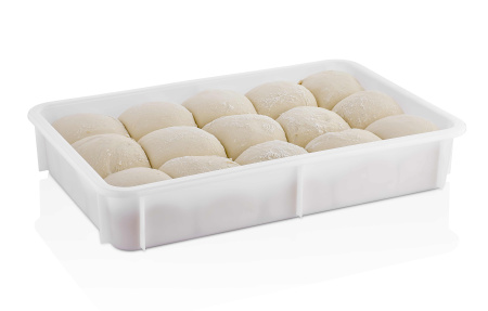 Контейнер для теста 600*400*100 мм. (-20/+70℃) прямой, сплошной, мороз-кий, белый полиэт.(крышка 76803) GP /1/6/