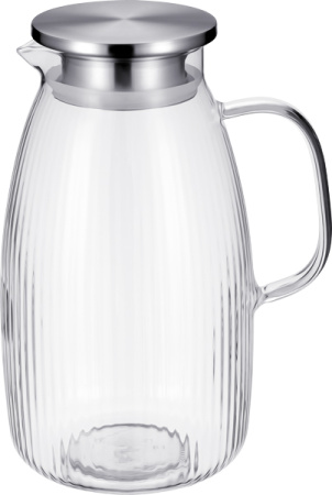 Кувшин 2 л. d=90 мм. h=230 мм. с крышкой нерж., Термостекло /1/24/