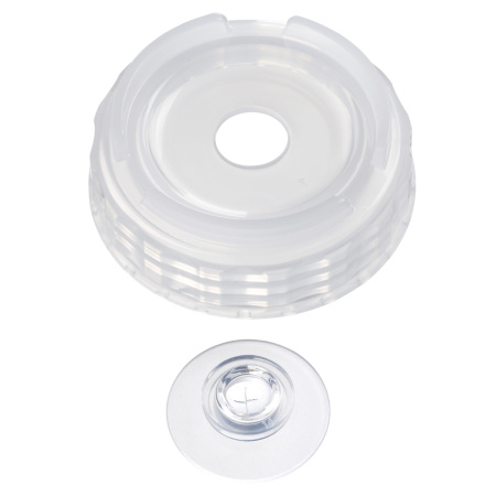 Емкость для соуса  500 мл. d=70 мм. h=166 мм. с 2 крышками, с силик. носик. широкая прозрачная, крышки прозрачные GP /1/96/ ВДОХНОВЕНИЕ